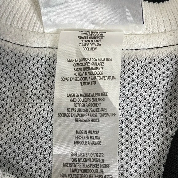 NWT New With Tags Vintage 90s Adidas Black & White Satin Bomber Jacket Mens 2XL - Picture 5 of 16